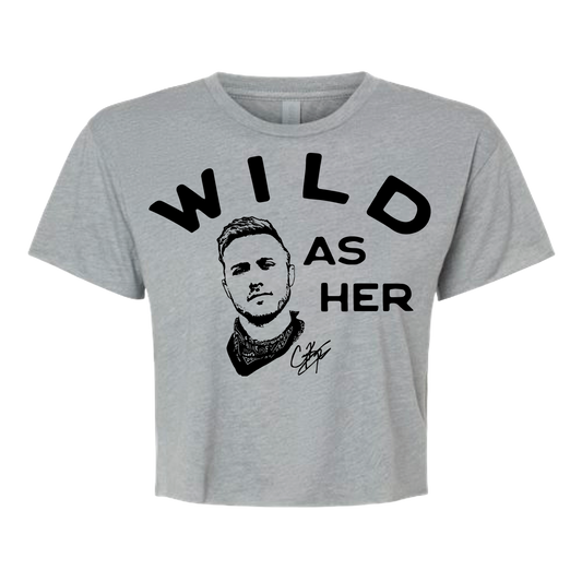 Wild As Her Grey Crop Top
