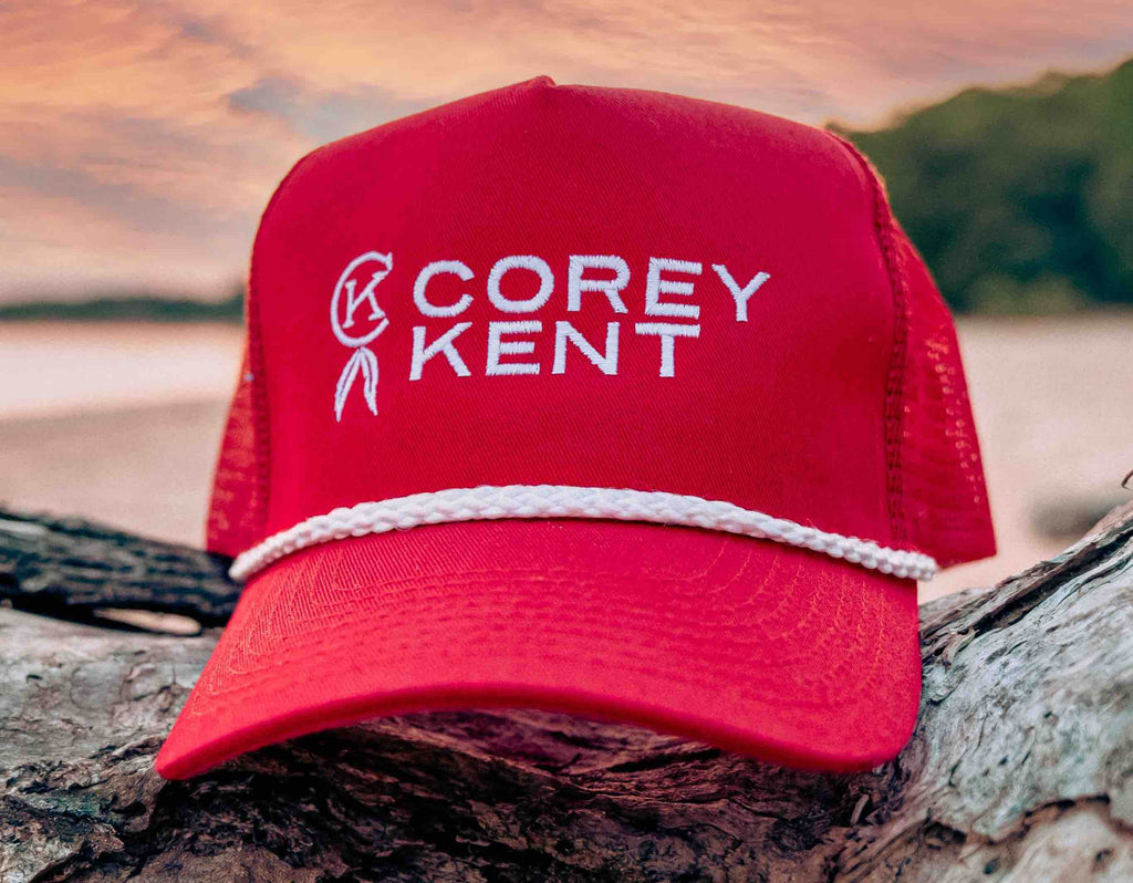 Corey Kent Red Retro White Rope Hat