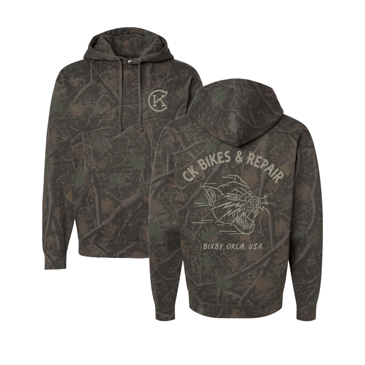 CK Bikes and Repair Camo Hoodie