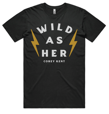 Wild As Her Tee (Black w/ Lightning Bolt)